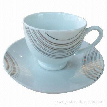 12-piece Coffee Cup and Saucer Set, Made of Porcelain
